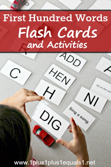 First hundred words free flash cards printable