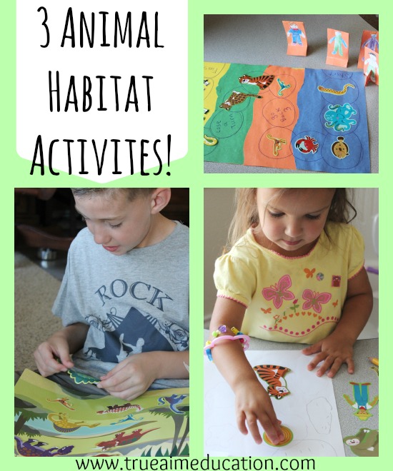 Animal Activities for kids, animal habitat activities