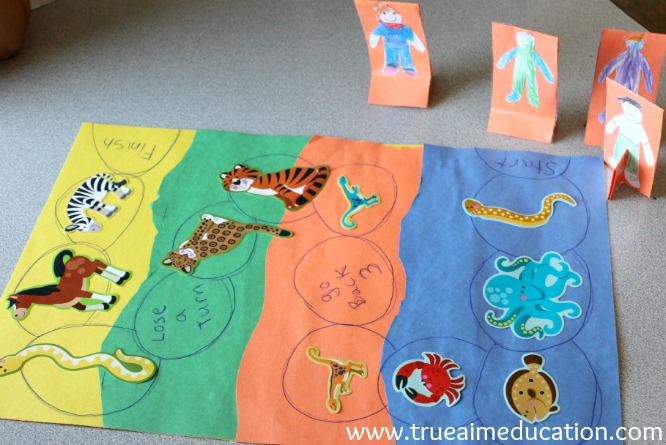 animal activities for kids, diy animal habitat board game