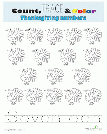 thanksgiving activities for preschool math worksheet