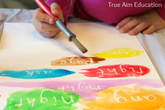 sight word reading activity with paint