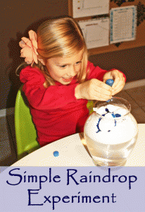 simple rain drop experiment for kids