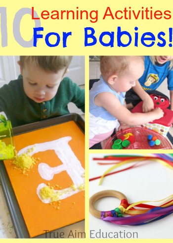 10 Learning Activities for Babies including DIY toys, learning games and more!