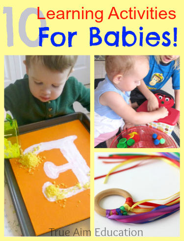 10 Learning Activities for Babies including DIY toys, learning games and more!