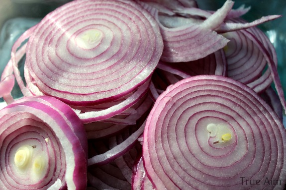 thinly sliced pickled onions