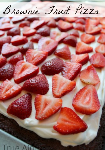 Brownie Fruit Pizza - With the Best Whipped Cream Frosting Ever!