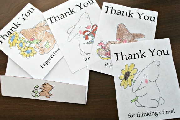 little bunny thank you cards