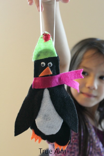 felt penguin ornament