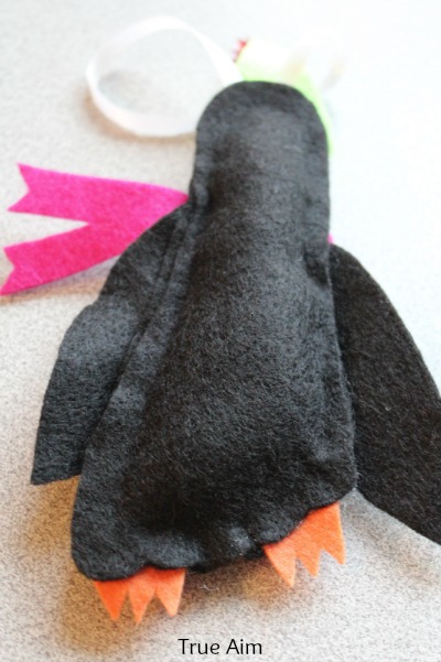 footprint penguin ornament back