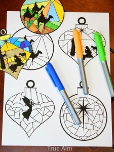 Stained Glass Nativity Ornaments Printable | True Aim