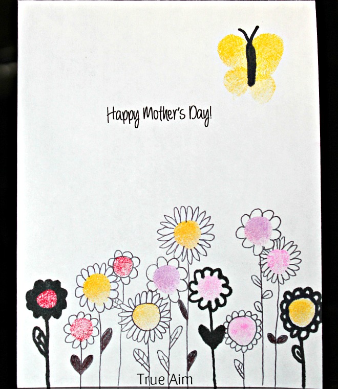happy mother's day finger print card
