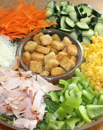 Cooking with Kids - kid friendly salad buffet dinner