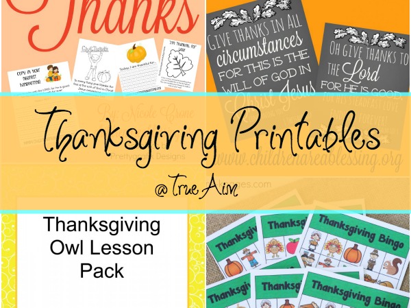 Thanksgiving Printables and Mom's Library #165 - True Aim