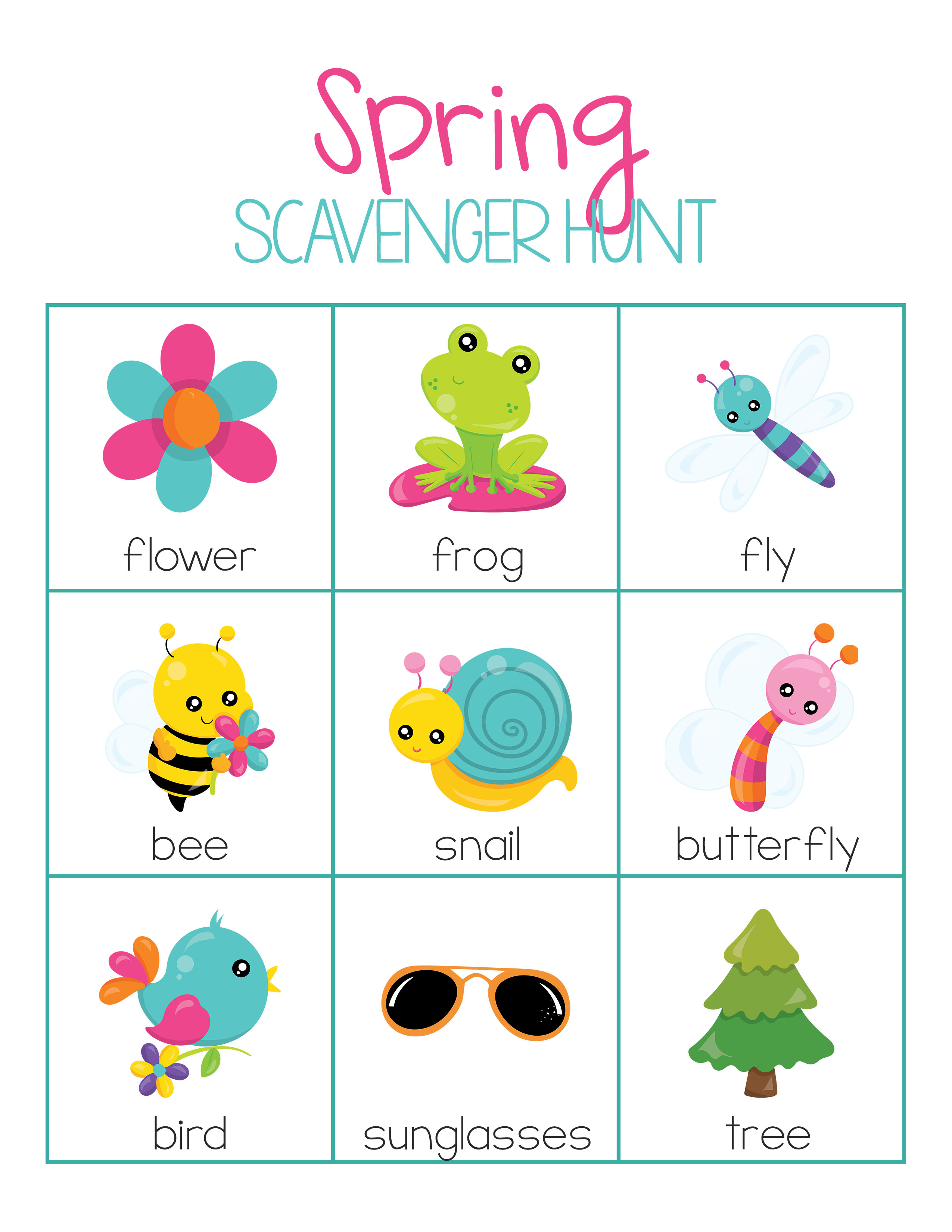 Celebrate spring with this free spring activities pack for preschool and kindergarten! Practice math, literacy, and go on a spring nature scavenger hunt.